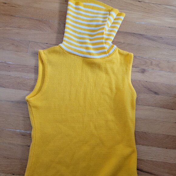Vintage yellow sleeveless striped sweater - Picture 4 of 5